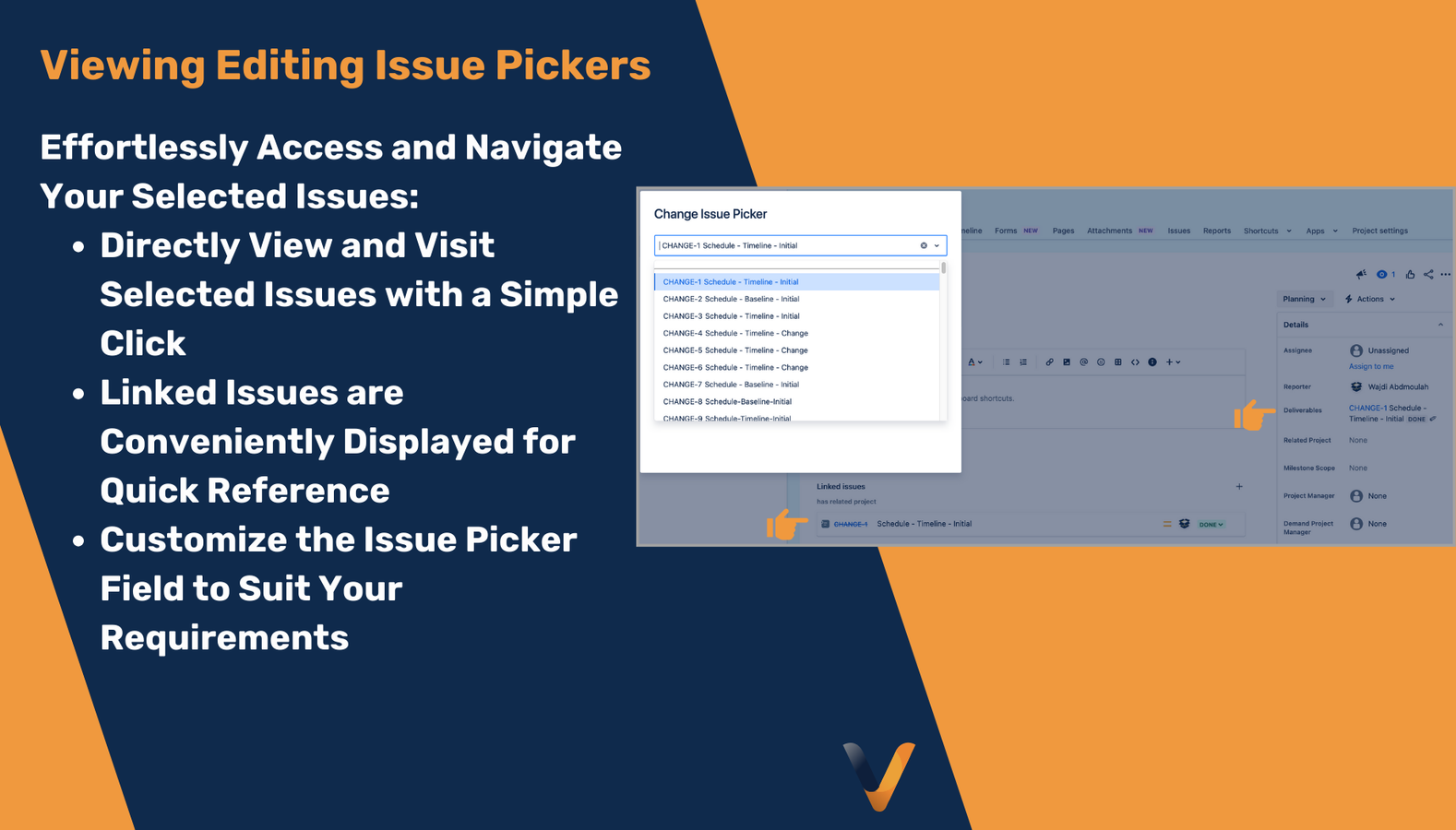 Viewing and Editing Issue Pickers and Links
