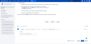 The current user is unable to mention other Confluence users because the current user is not granted to @mentioning permissions
