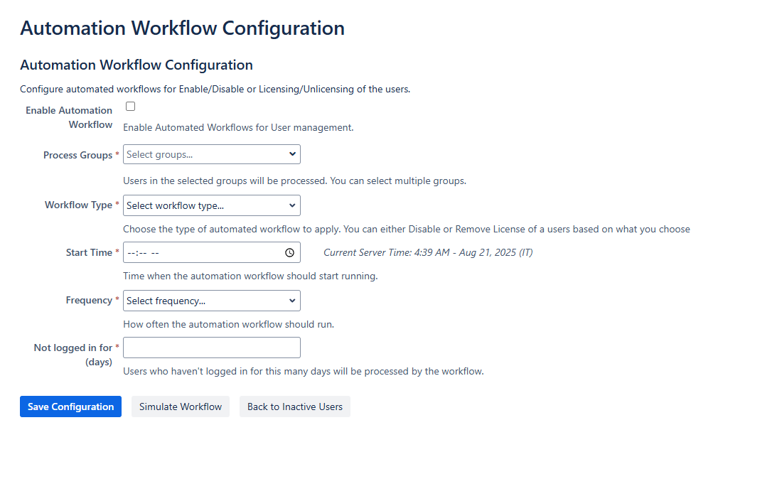 Automate Enable/Disable or Re-licensing of the users