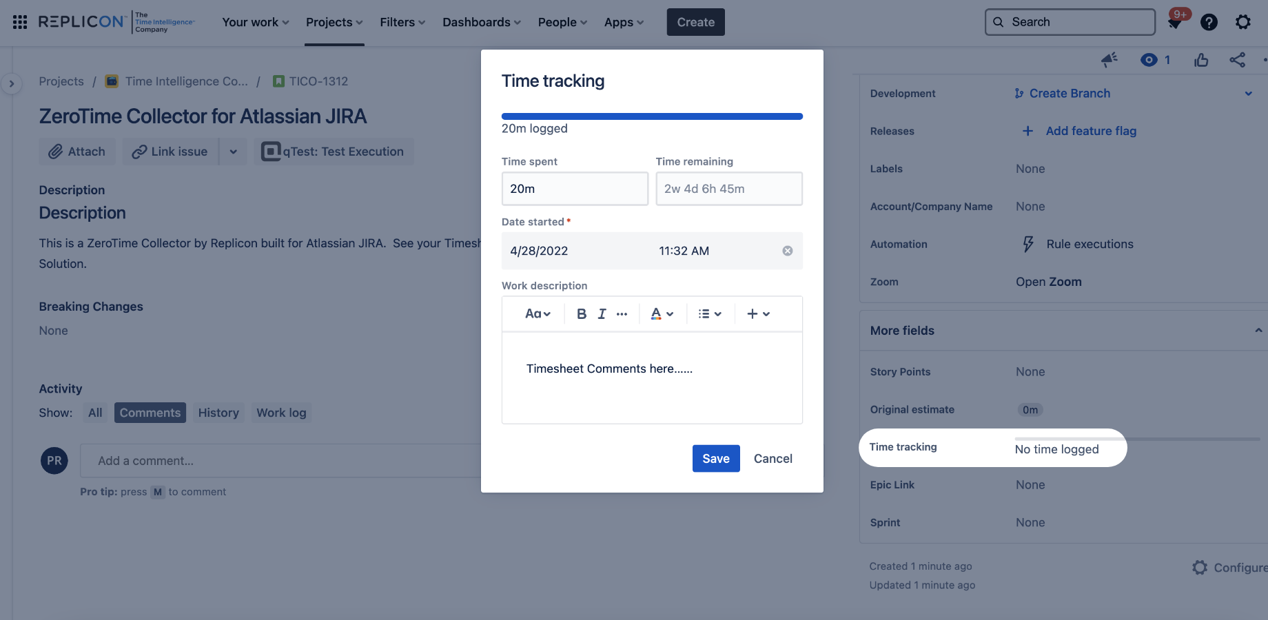 Time Entry and Comments
