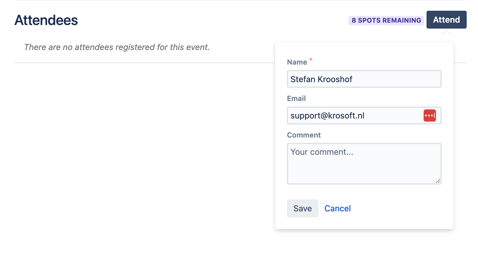 Submit rsvp