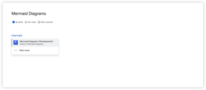 Insert a Mermaid diagram in any Confluence page by typing /mermaid in the editor and selecting Mermaid Diagrams from the dropdown — no configuration required.