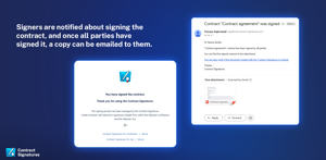 Signed contract notification