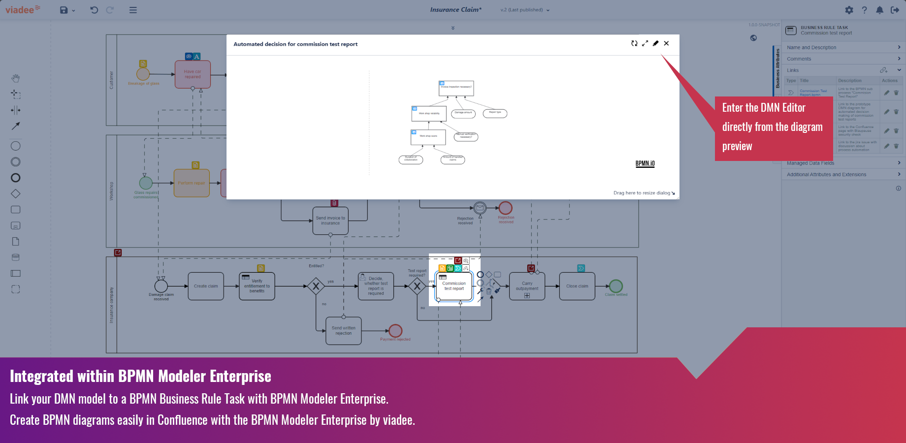 Integrated with BPMN Modeler Enterprise