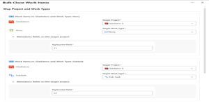 On this screen you can choose to direct your output to a differernt project, alter field values and set manadatory fields