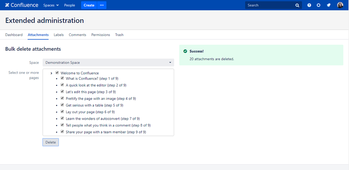 Manage Confluence instance