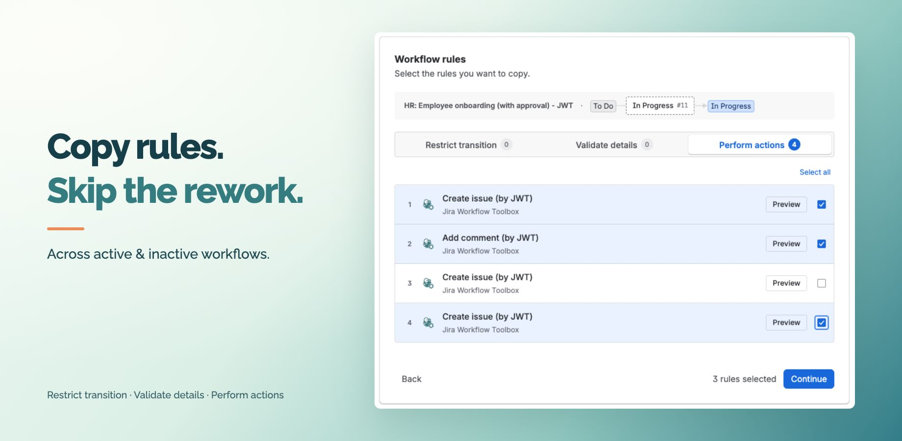 Copy workflow rules with just a few clicks