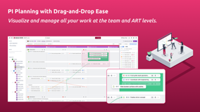 Identify Dependencies on the Planning Board.
Different colors indicate criticality status, enabling quick assessments and easy drag-and-drop changes.
