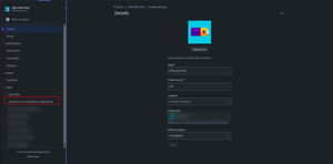App listing in Project Settings Page