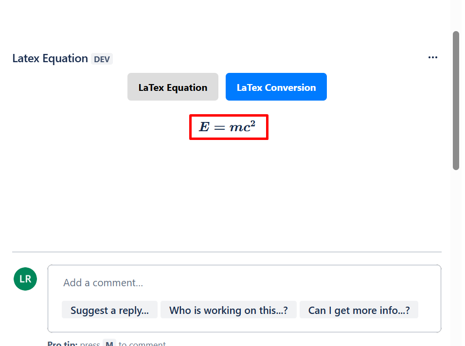 LaTex Equation(s) Rendering