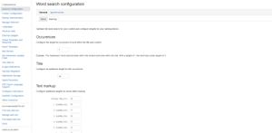 Configuration of ranking for word search