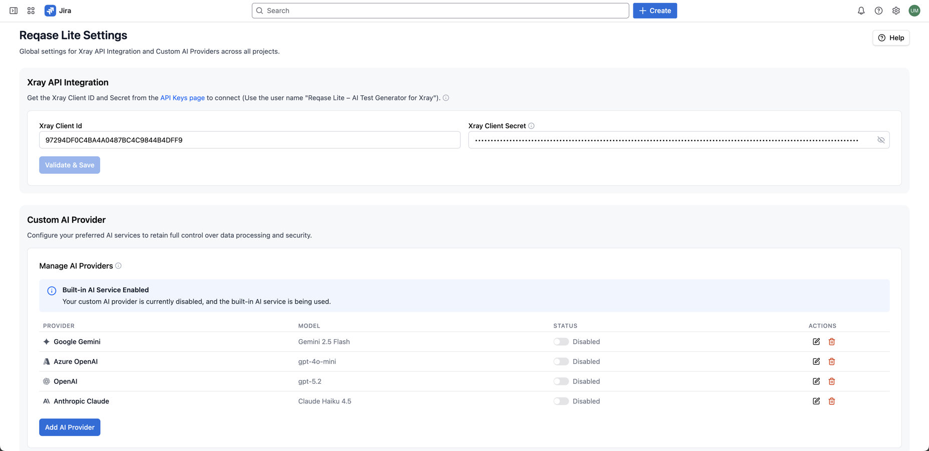 Bring Your Own AI Provider