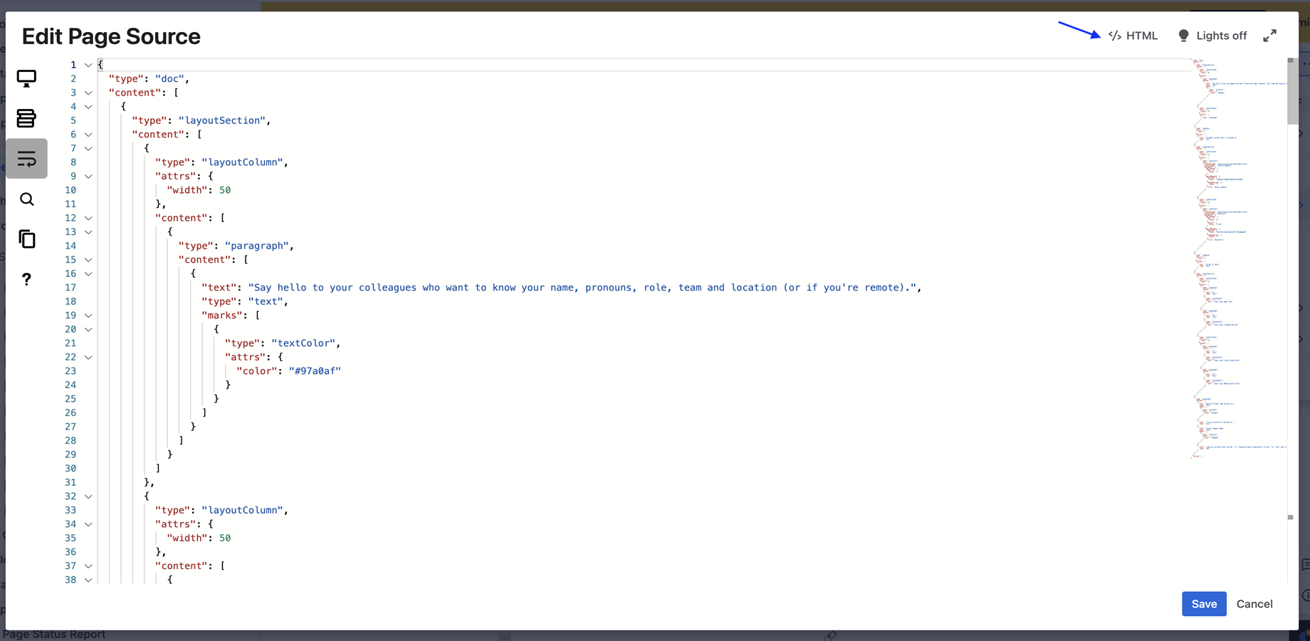 Editing the source.