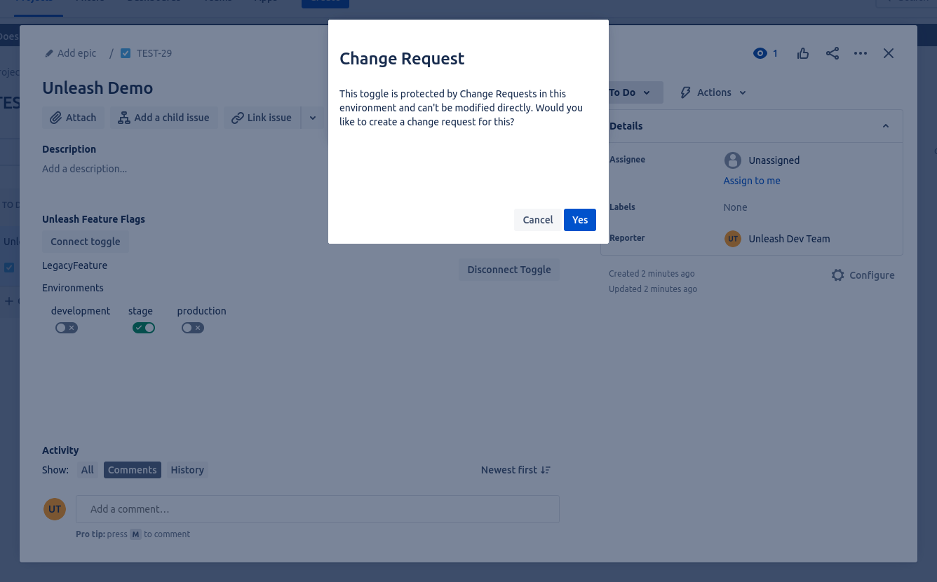 Automatically initiate change requests