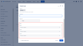 Create an issue and assign values to the fields