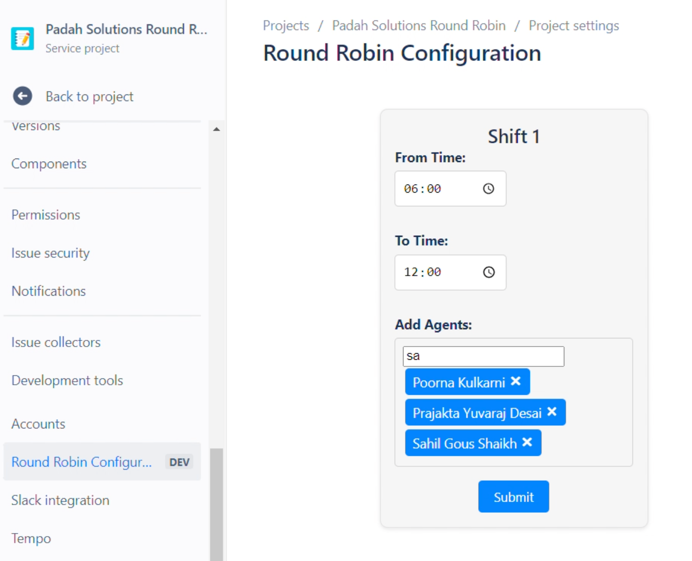 Access App in Project Settings