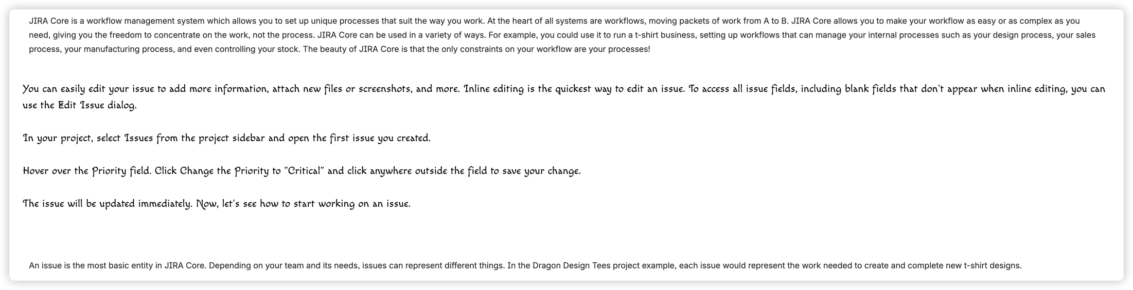 Custom Fonts macro displaying styled text on a Confluence page with different font families and formatting for each paragraph.