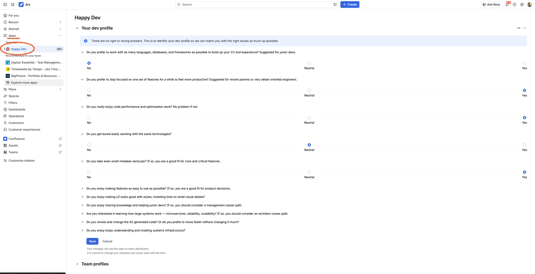 Dev Profile