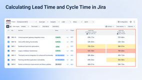 With Time Metrics Tracker, you can monitor Cycle and Lead Time for each issue, identify bottlenecks in your workflow, and track team performance.