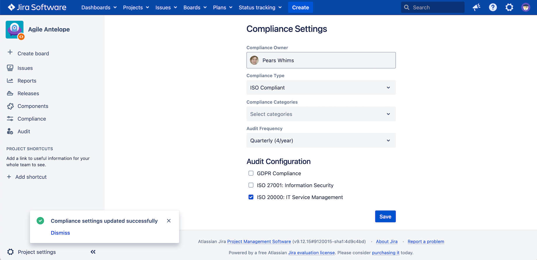Define Compliance Rules and Track Audit Schedules