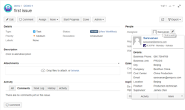 Same information will be shown on Jira issues whenever a user hover over these users.