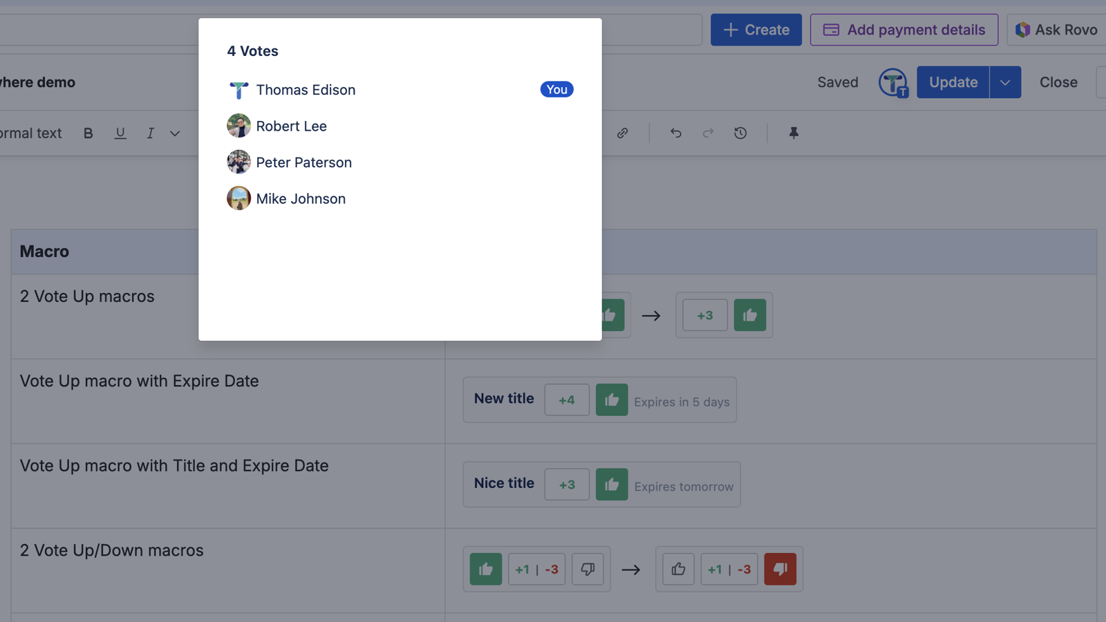 View who have voted at any time