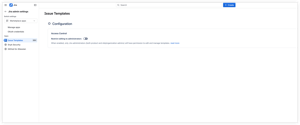 Enable the Access Control toggle to restrict template editing to Jira administrators only.