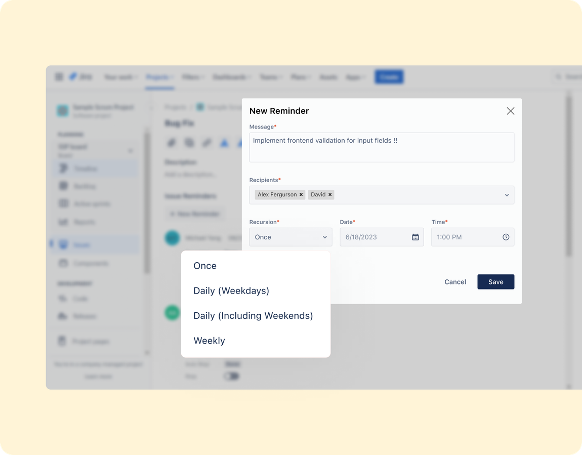 Diverse Reminder Scheduling Options