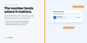 Estimates are written to Jira as you, with your permissions — estimate, deck and history on every issue panel