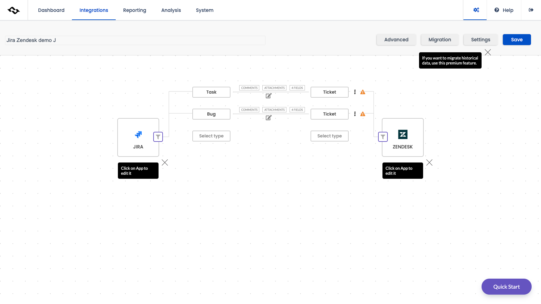 linked Zendesk tickets with Jira instance
