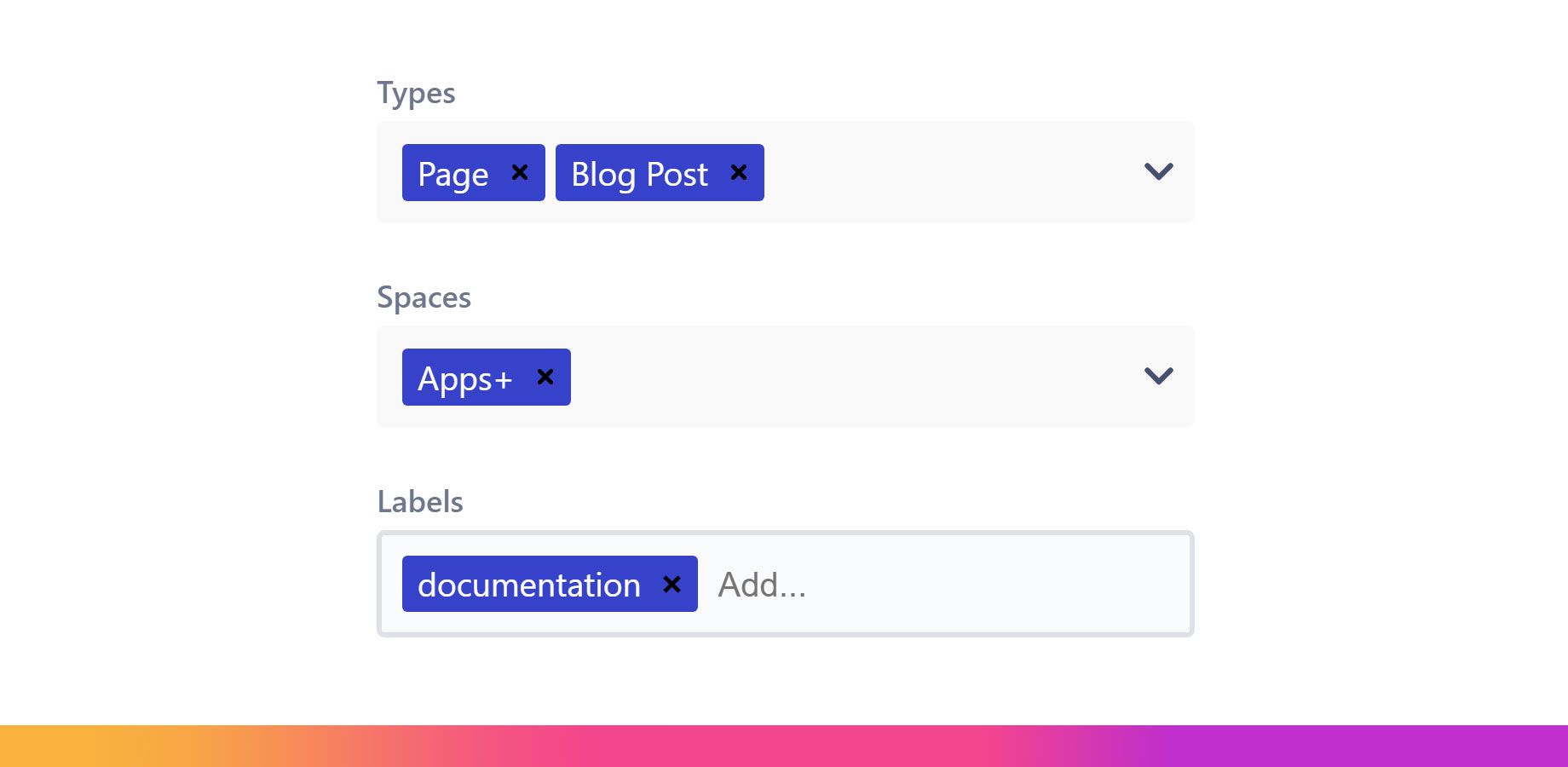Feature the oldest content by type, space & label