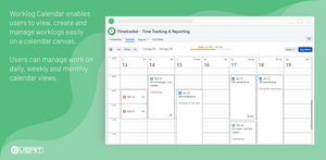 Worklog Calendar enables users to view, create and manage worklogs easily on a calendar canvas. Users can manage work on daily, weekly and monthly calendar views.