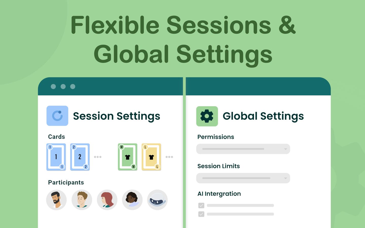 In this image you can see the session and global settings.