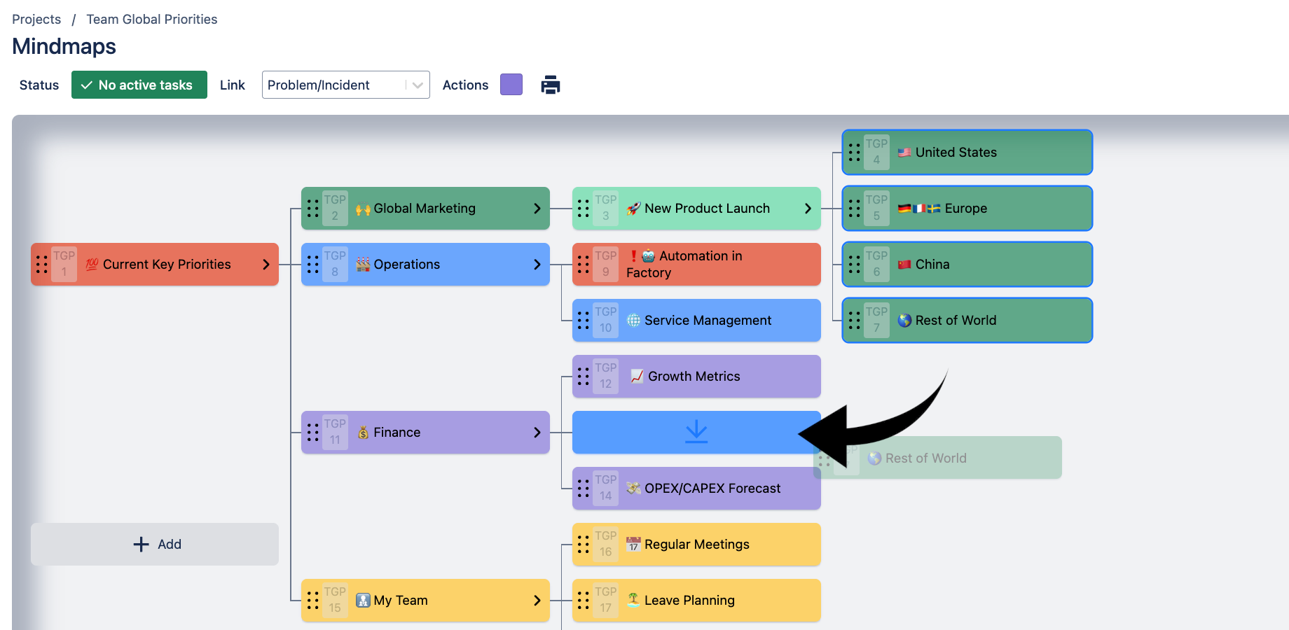 Plan projects and activities quickly using the interactive view synced with issues in your Jira project. Build up a new hierarchy or overview and bulk edit your issue links easily with simple drag-n-drop.