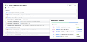 The comments and attachments worksheets help you find things quickly. With the container panel you get an overview of your whole hierarchy.