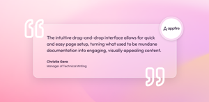 "The intuitive drag-and-drop interface allows for quick and easy page setup, turning mundane documentation into engaging, visually appealing content." – Verified User