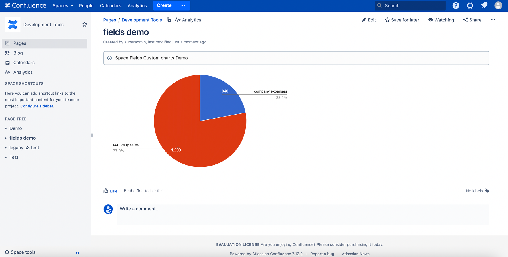 Custom Charts Macro for Space Fields