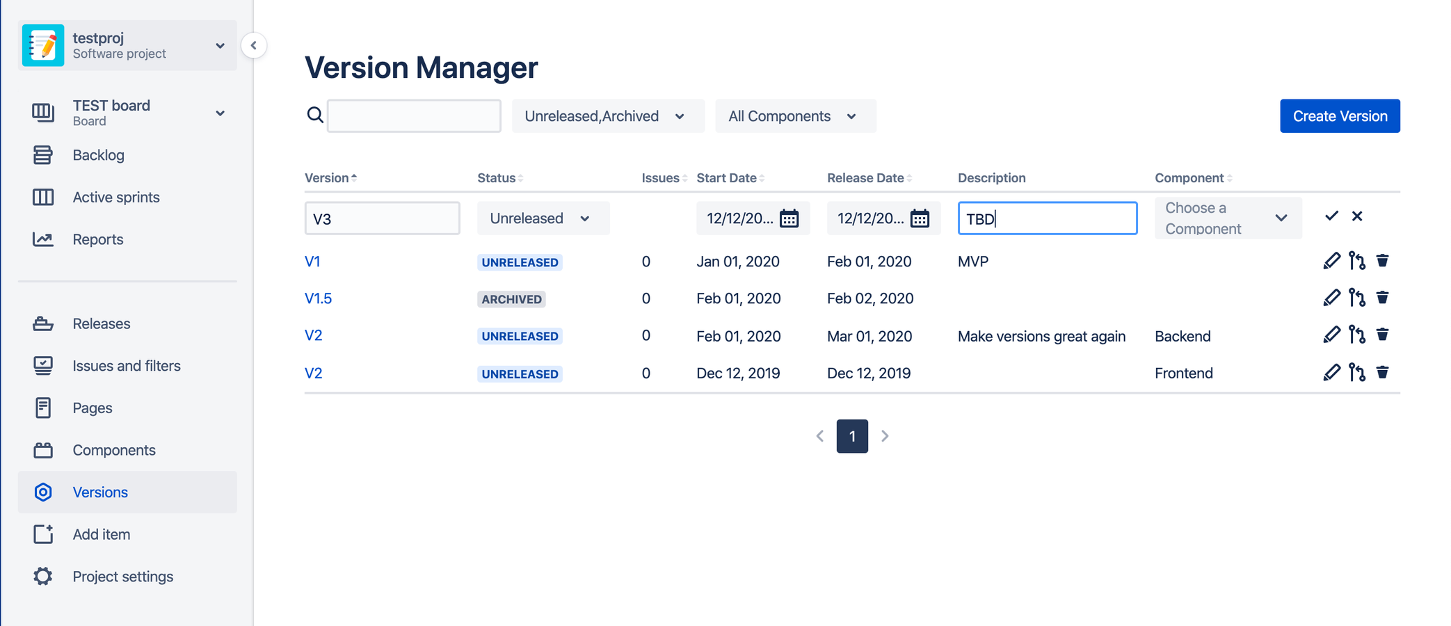View and Manage Versions