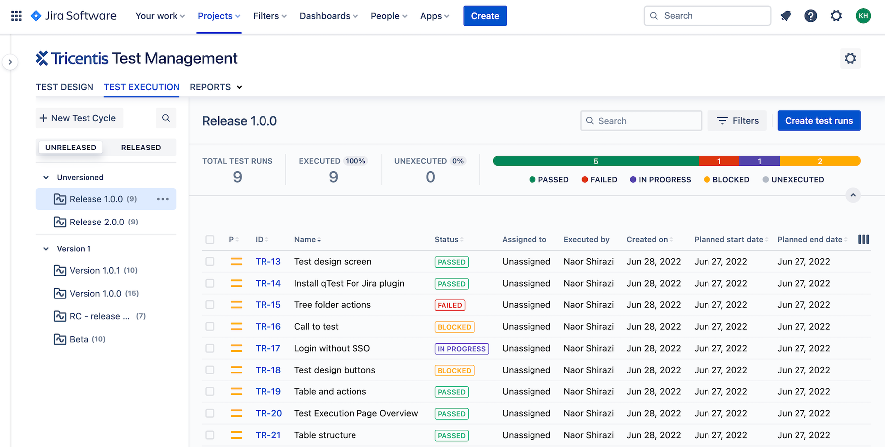 Manage all of your automated and manual test cases directly in Jira.