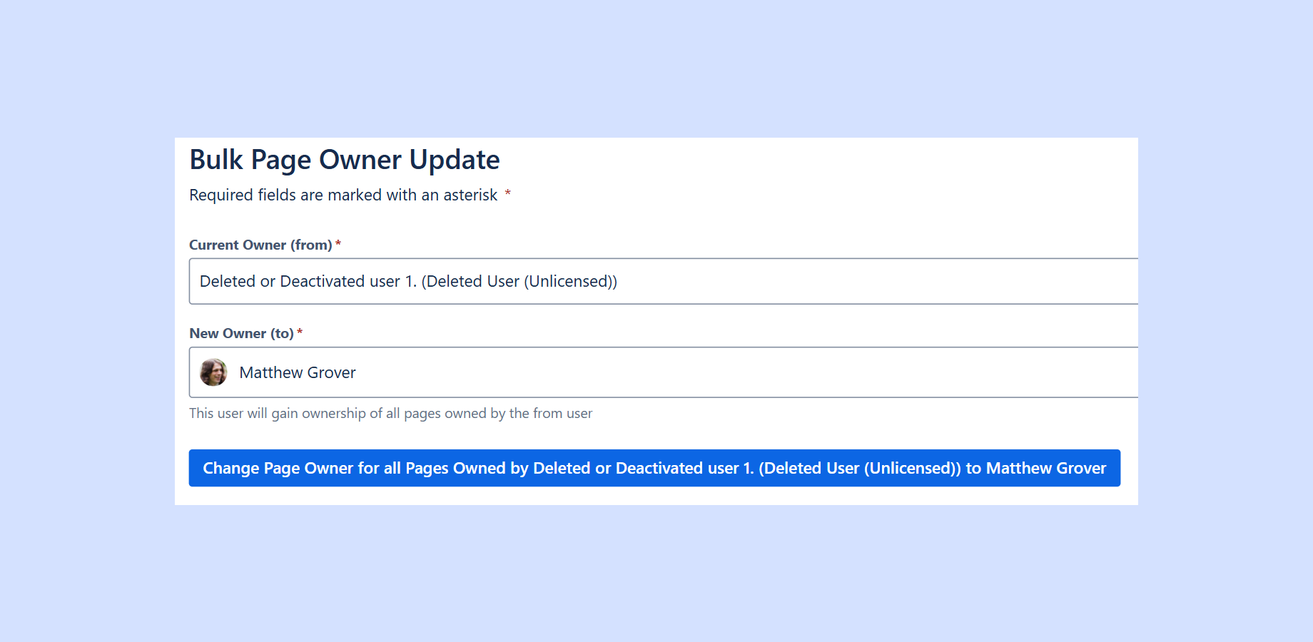 Tidy up your Page Owners with Bulk Update
