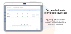 Setting permissions on individual documents and folders.