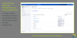 Access the page restrictions management also through the space tools.