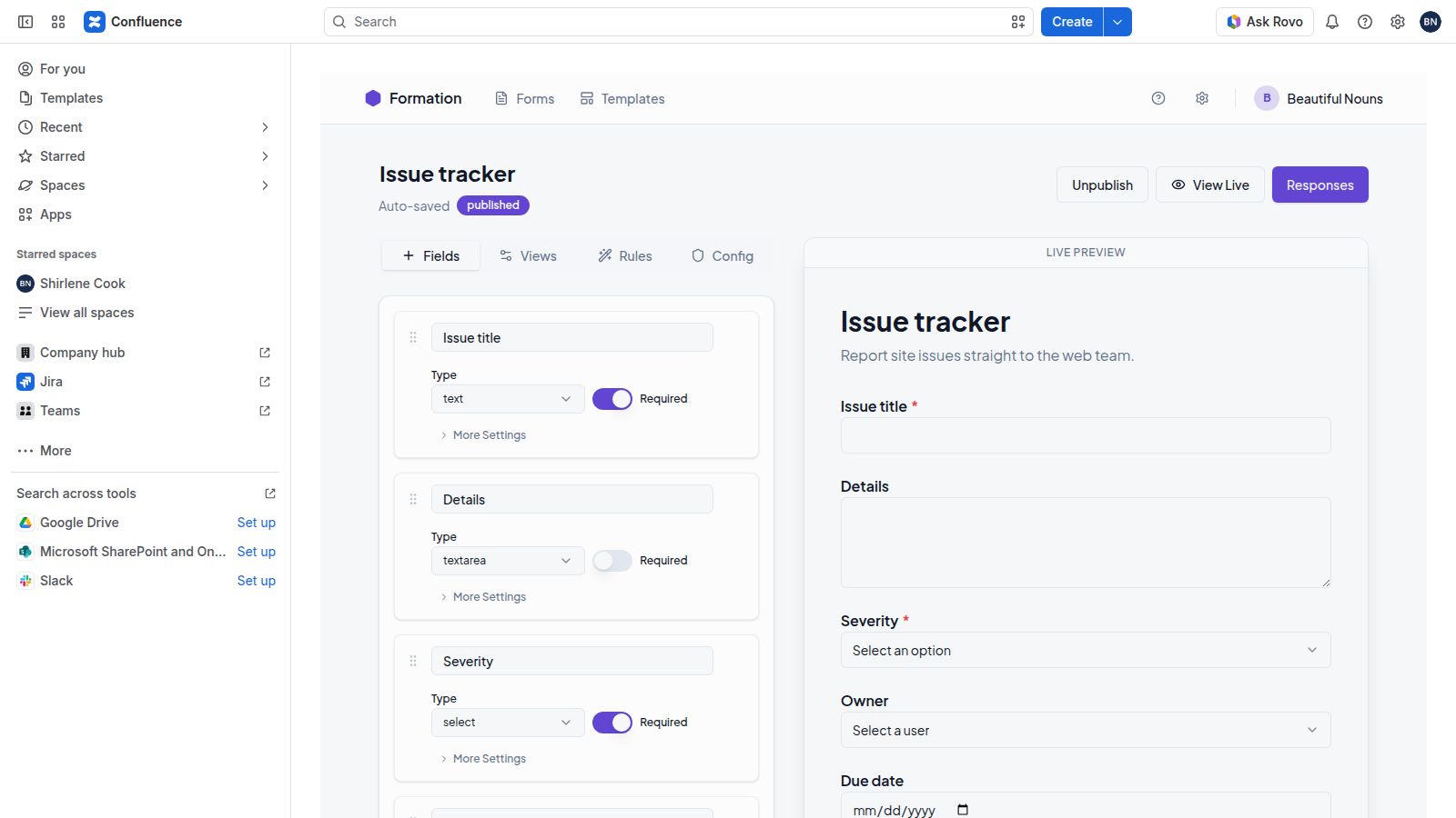 Drag-and-drop builder with live preview. Publish once, works everywhere
