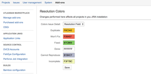 In addition to customizing colors using a color picker, you can customize how the plugin should behave. Unresolved and Closed issues can be handled specially.