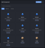 Add component from existing library or import from 3d standard format file