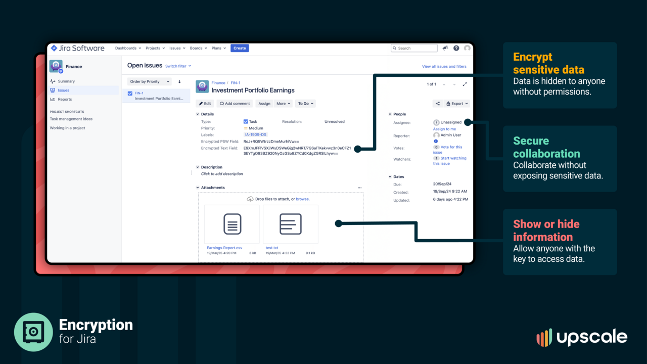 Powerful visibility permissions allow you to show or hide attachments and custom fields to individuals or user groups.