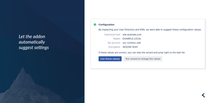 Automatic suggestion of configuration values.