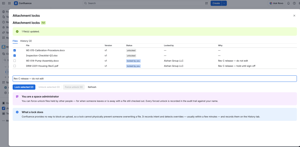 Check out several files at once, and say why. Everyone sees who has what.