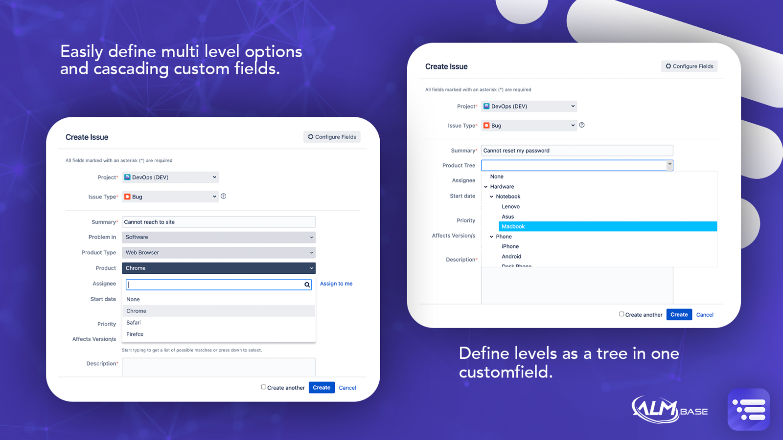 Select Fields in Cascading or Tree Form