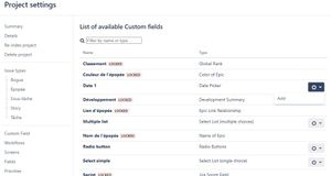 Add JIRA existing customfield thanks your project admin rights.